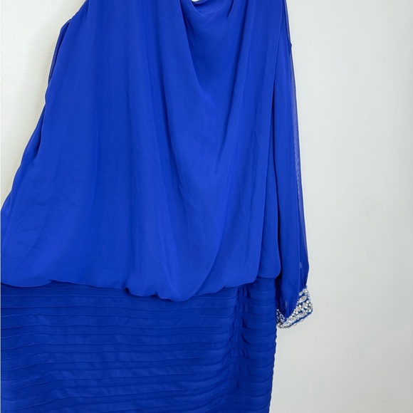 LAURA PLUS 14+ ELEGANT BLUE DRESS WITH SPARKLY BEADS 16W - Picture 8 of 13